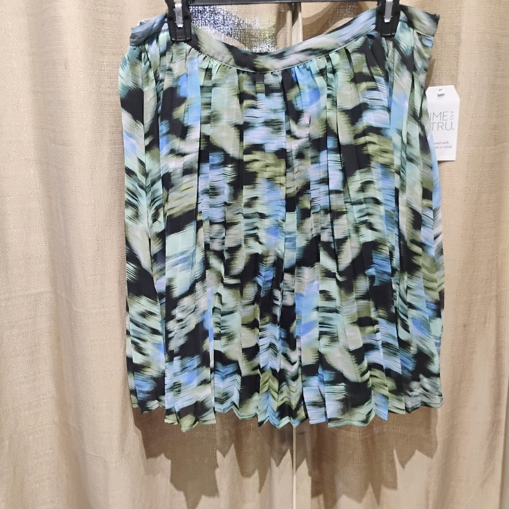 Time And Tru Multi Colored Pleated Dress SZ 16 NWT - Picture 6 of 7